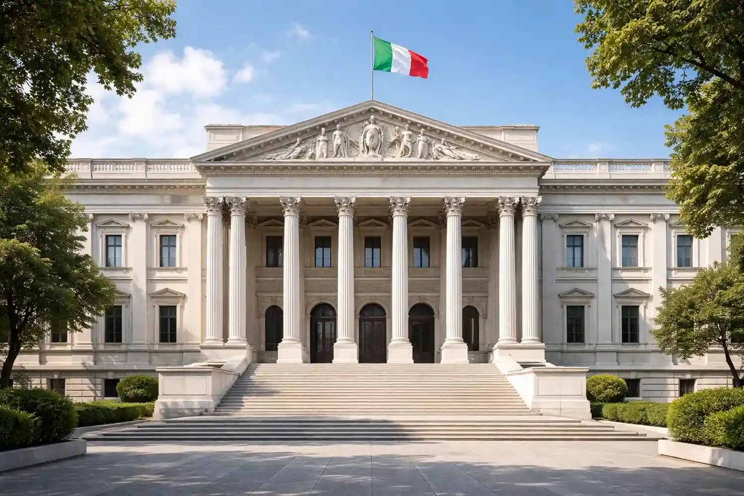 Edificio istituzionale italiano simbolo di autorit&agrave; governativa