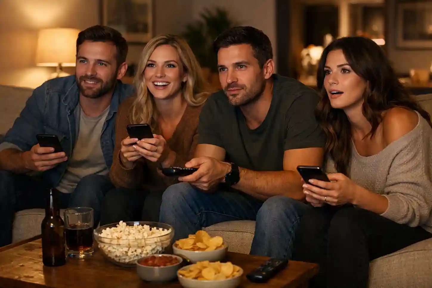 Gruppo di tifosi che guardano partita di calcio insieme