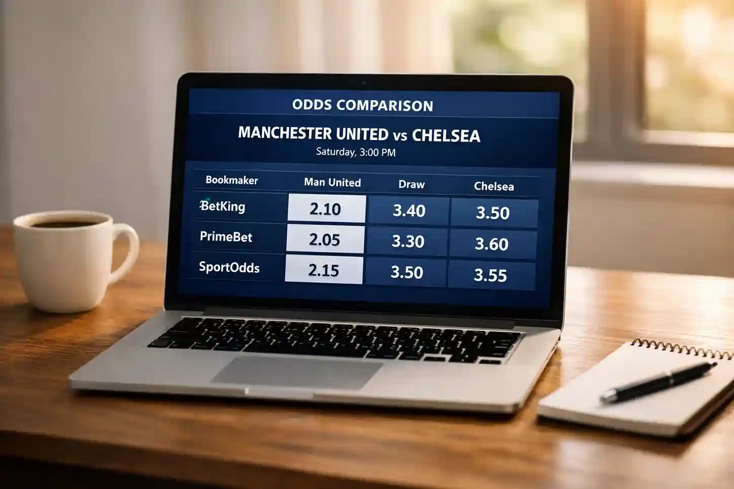 Schermo di computer che mostra confronto tra quote di diversi bookmaker per partita di Serie A