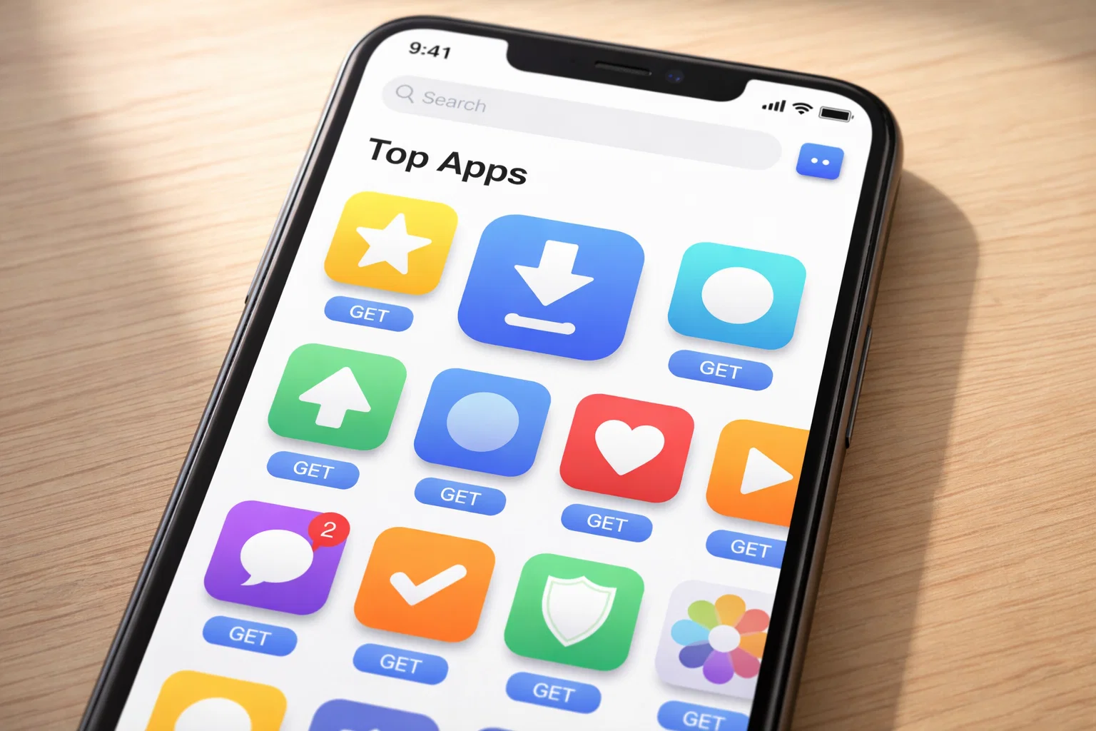 Schermata di app store con icone di applicazioni