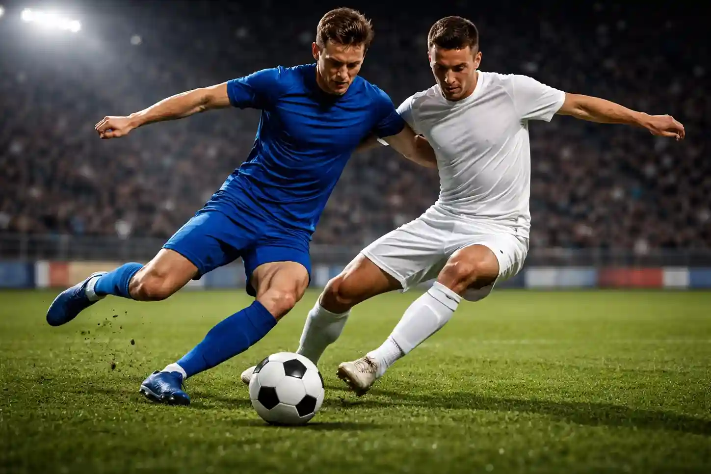 Giocatori di calcio in azione su campo verde