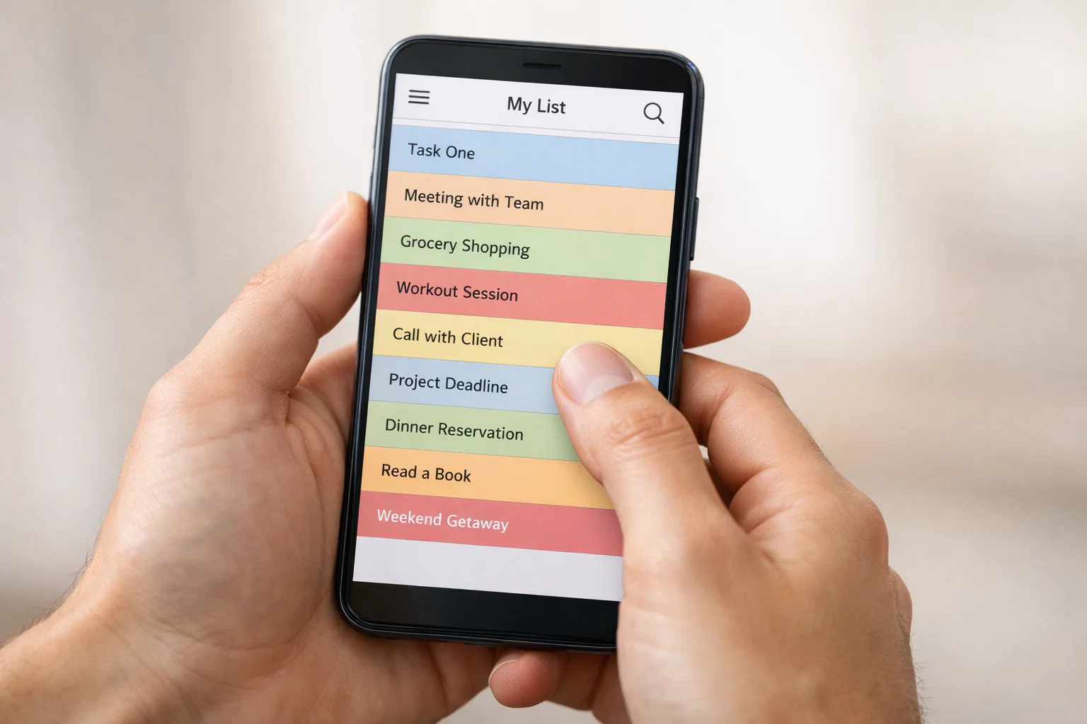 Primo piano di mano che naviga su app di scommesse sportive