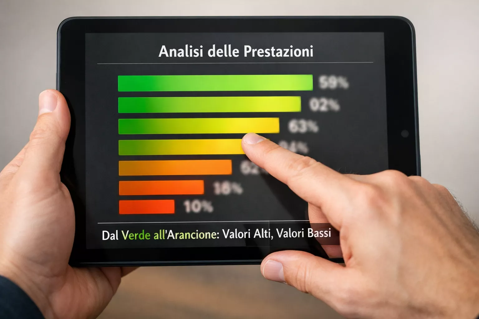 Grafico a barre che mostra percentuali di payout