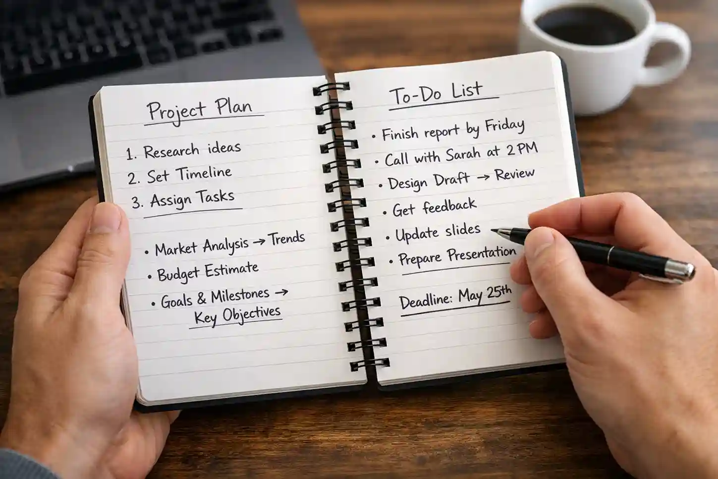 Mano che tiene blocco note con appunti su condizioni bonus